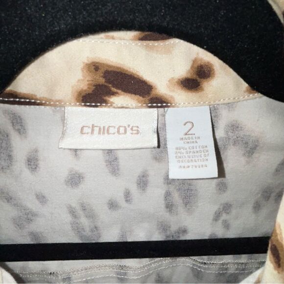 Chico’s Animal Print Button Front Crop Jacket Chicos - Picture 5 of 6